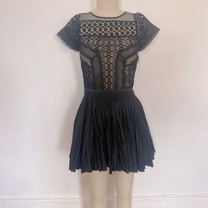 Free people Fp one mixed lace and  taffeta mini dress size 2